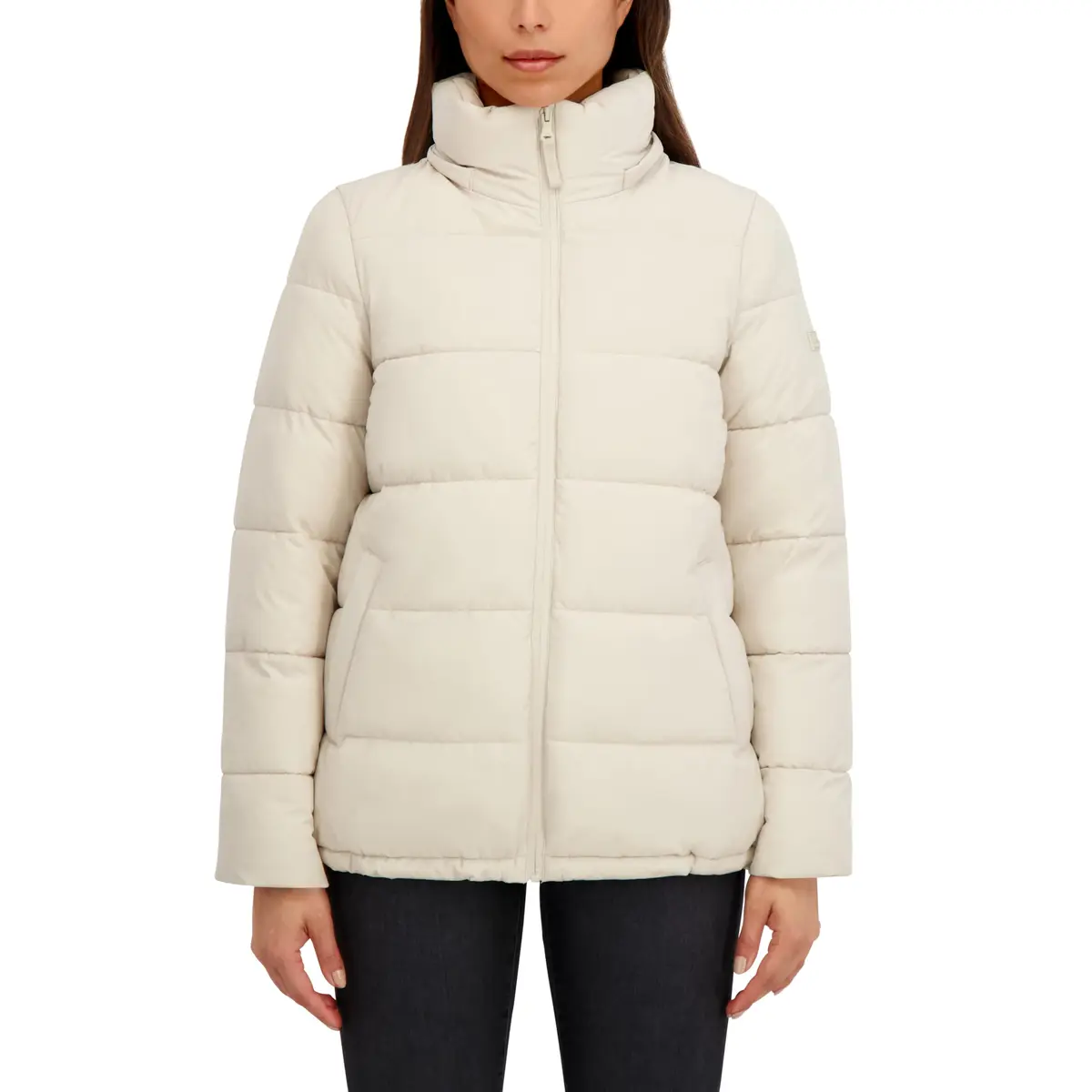 HFX Women's Stretch Removable Hood Puffer Jacket, Bone, X-Large | Cold-Weather Versatility with Recycled Insulation - view 4