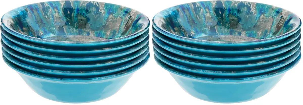 Certified International Radiance Teal Melamine 7.5" All Purpose Bowl | Deep Break-Resistant, Dishwasher Safe, Coastal Style (Pack of 12) - main product image