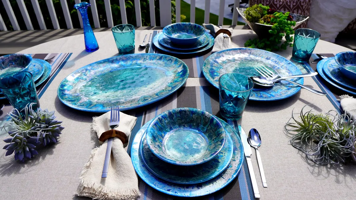Certified International Radiance Teal Melamine 7.5" All Purpose Bowl | Deep Break-Resistant, Dishwasher Safe, Coastal Style (Pack of 12) - view 6
