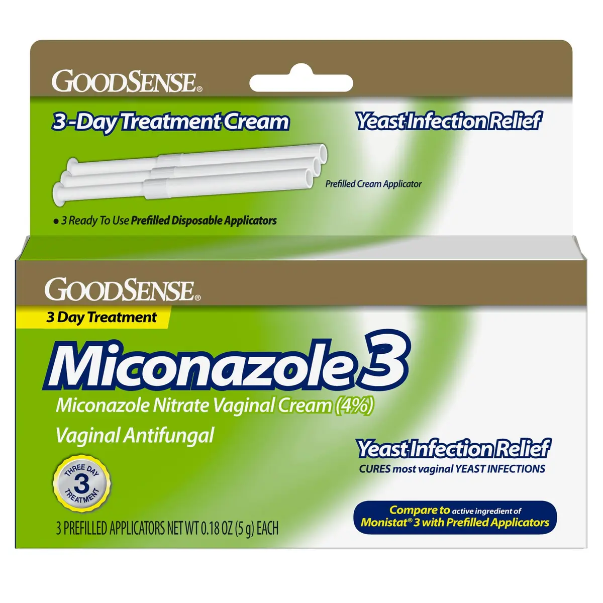 GoodSense Miconazole Nitrate Vaginal Cream 4% | 3-Day Treatment for Women - main product image