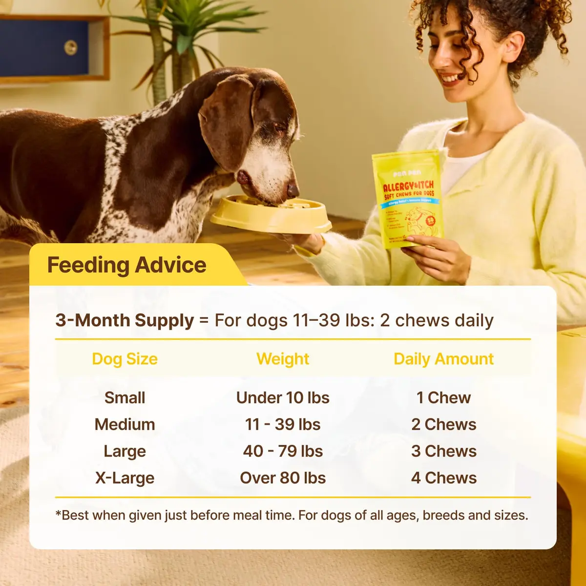 PENPEN Dog Allergy Relief Chews, Peanut Butter Flavor, 50ct | Supports Skin & Immune Health for Dogs - view 7