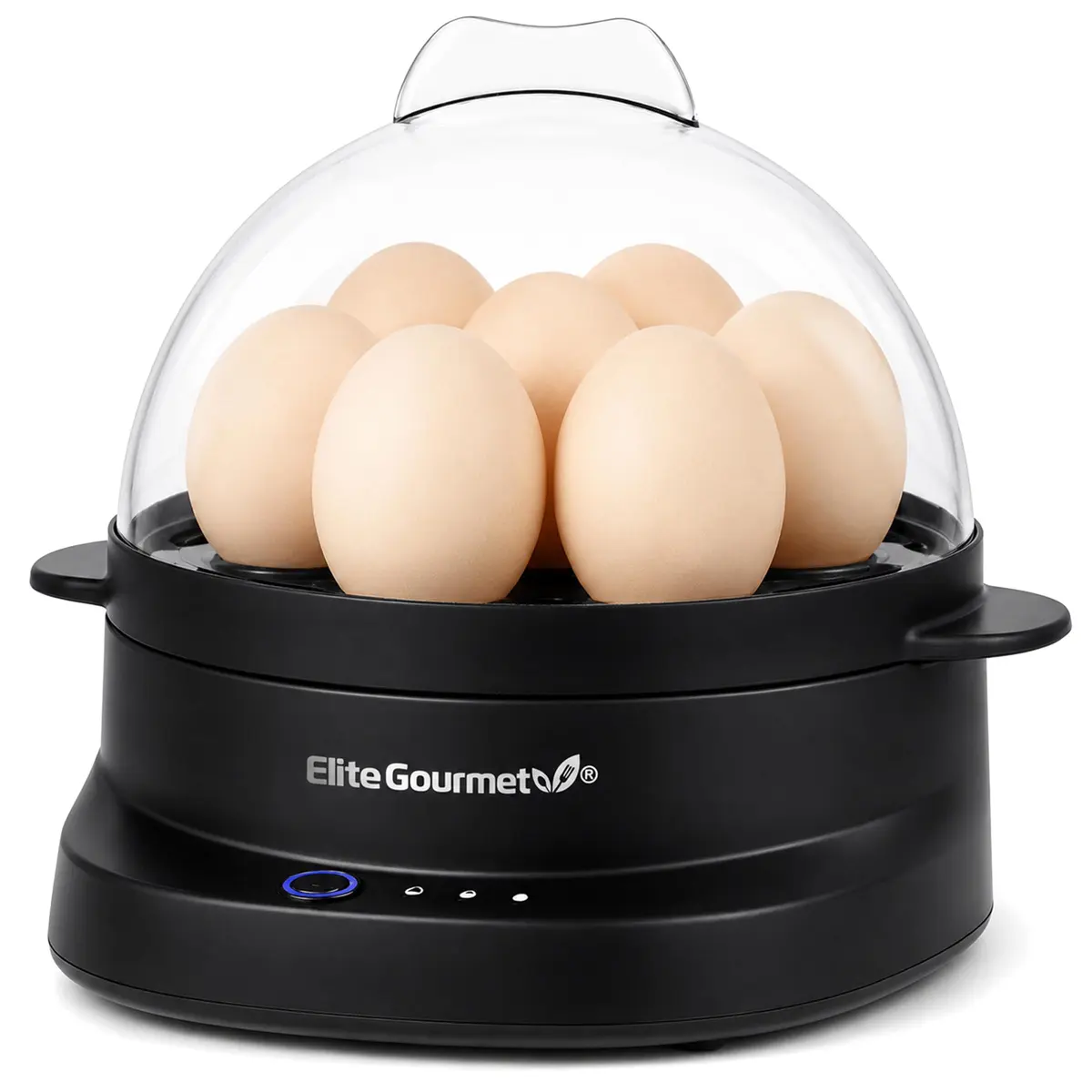 Elite Gourmet 7-Egg Electric Egg Cooker | Voice Alerts & Auto Shut-Off for Perfect Boiled Eggs - main product image