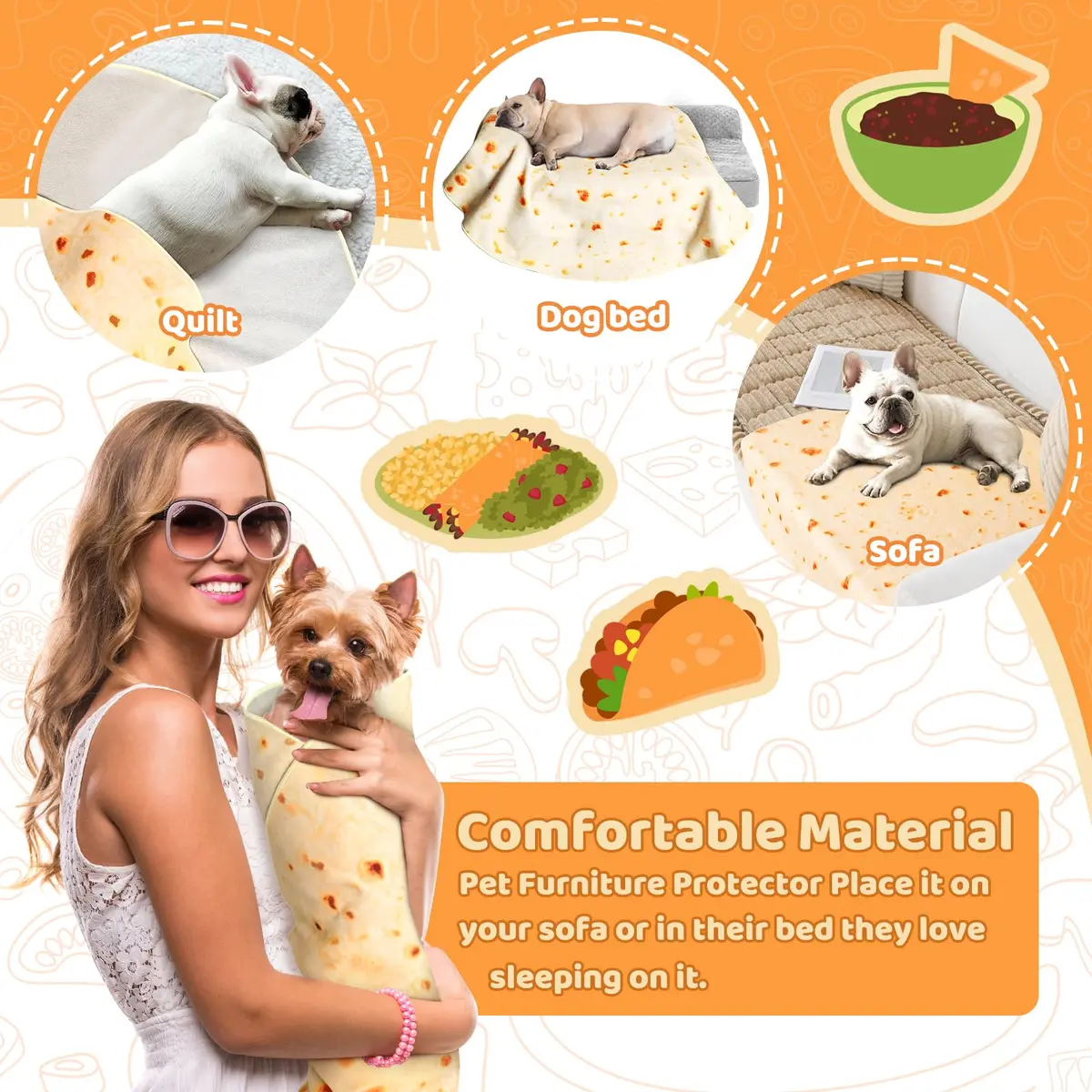 MASHDE 31.5" Tortilla Shape Blanket Cat Grooming Wrap for Cutting Nails | Soft Microfibre Restraint & Grooming Kit - view 4