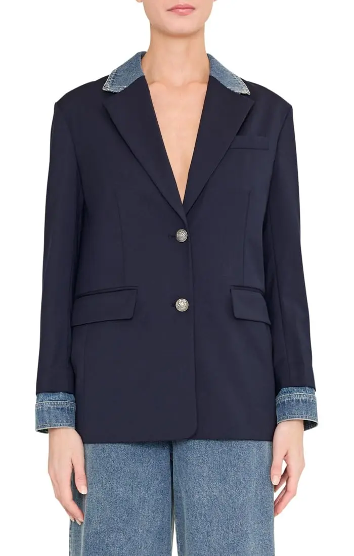 Kobi Halperin Silva Jacket Navy Small | Effortless Luxury & Flattering Fit - main product image