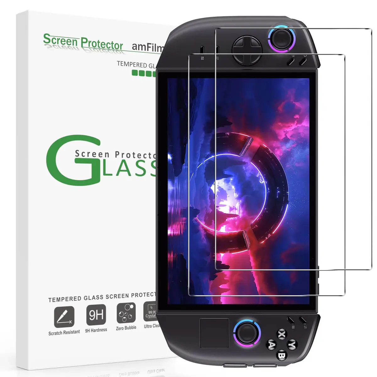 amFilm Screen Protector for Lenovo Legion Go Gen 2 8.8'' Handheld 2025 | 2 Pack Tempered Glass Full Coverage - main product image