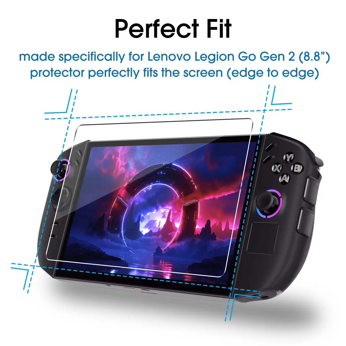 amFilm Screen Protector for Lenovo Legion Go Gen 2 8.8'' Handheld 2025 | 2 Pack Tempered Glass Full Coverage - view 6