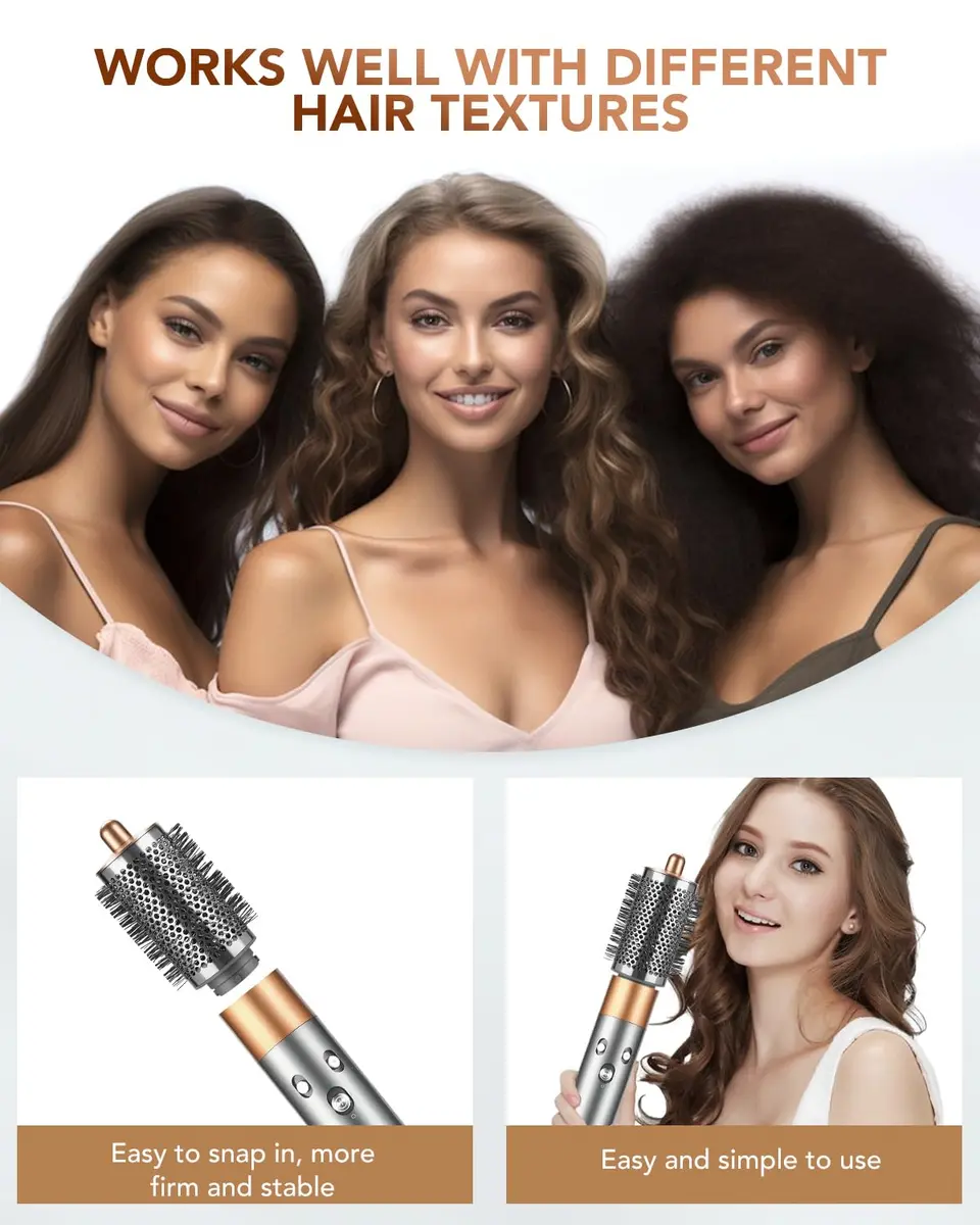 TOSAGE Large Round Volumizing Brush for Dyson Airwrap HS01 HS05 HS08 | Nickel/Copper Barrel for Big Volume & Faster Drying - view 5