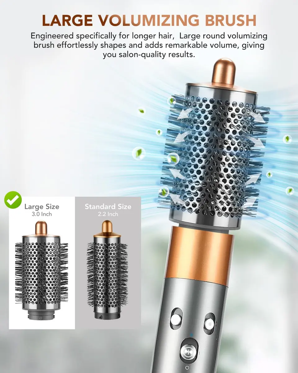 TOSAGE Large Round Volumizing Brush for Dyson Airwrap HS01 HS05 HS08 | Nickel/Copper Barrel for Big Volume & Faster Drying - view 2