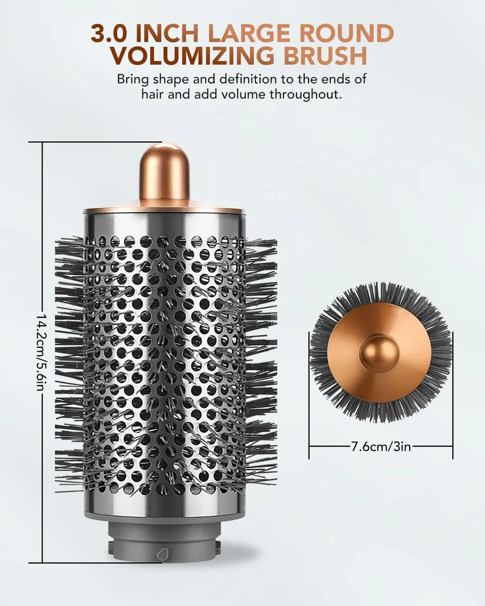 TOSAGE Large Round Volumizing Brush for Dyson Airwrap HS01 HS05 HS08 | Nickel/Copper Barrel for Big Volume & Faster Drying - view 4