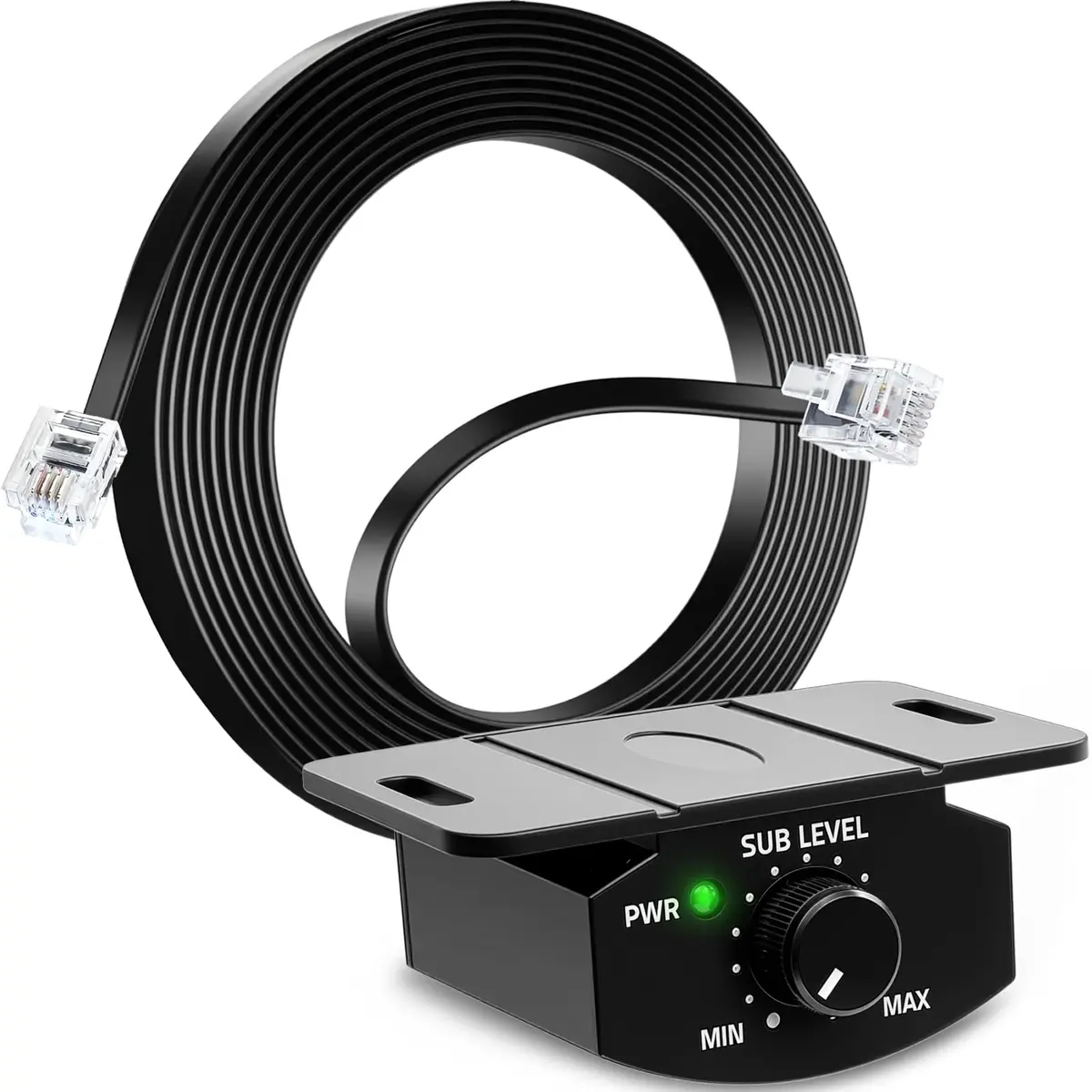 DACLL Bass Knob, 6-Pin Car Subwoofer Volume Control with 11.48ft Cable | Precise Bass Adjustment for Car Audio - main product image