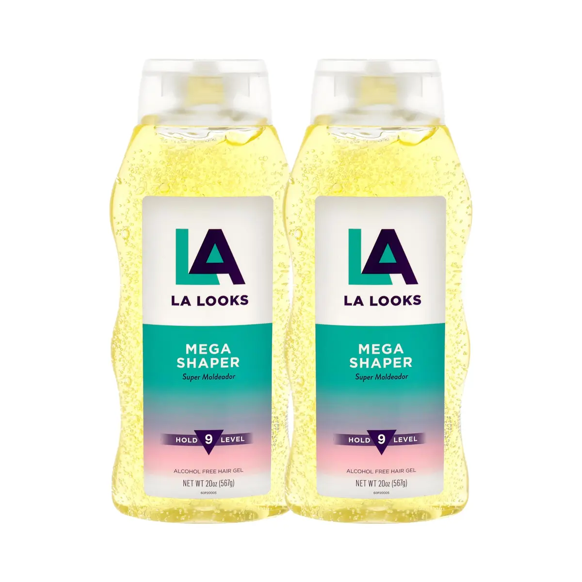 L.A. Looks Mega Shaper Hair Gel - Mega Level 9 Hold - Alcohol-Free, Non-Sticky, 2 x 20 oz | Lasts All Day, Frizz Control - main product image