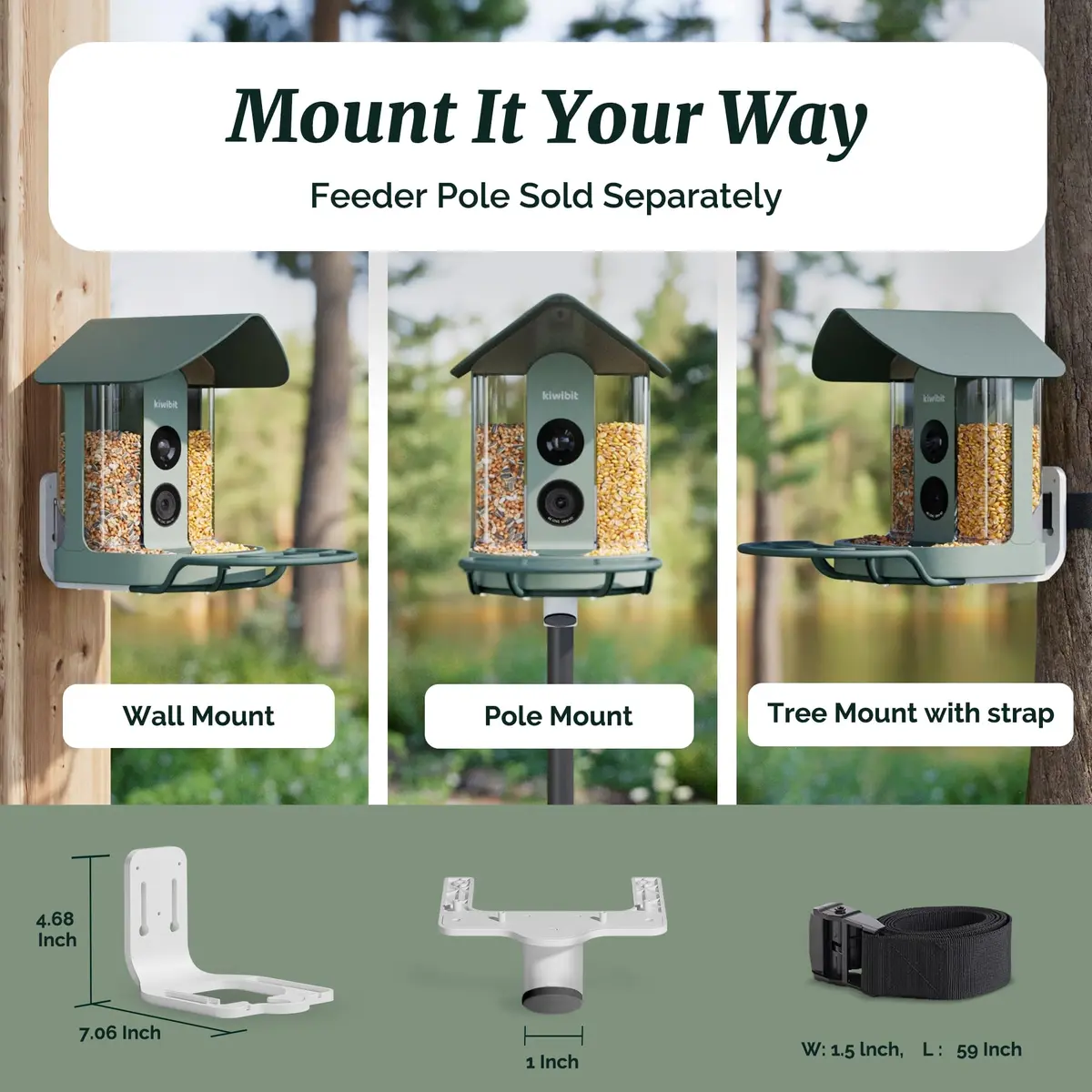 Kiwibit Bird Feeder with 4K Camera | Smart Wildlife Birdwatching Kit, IP65 Waterproof, Solar Powered, 512GB Storage, 4K Ultra HD - view 6