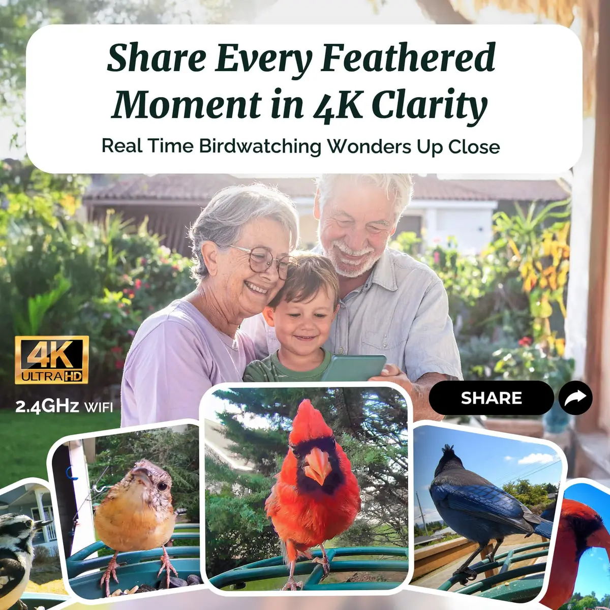 Kiwibit Bird Feeder with 4K Camera | Smart Wildlife Birdwatching Kit, IP65 Waterproof, Solar Powered, 512GB Storage, 4K Ultra HD - view 4