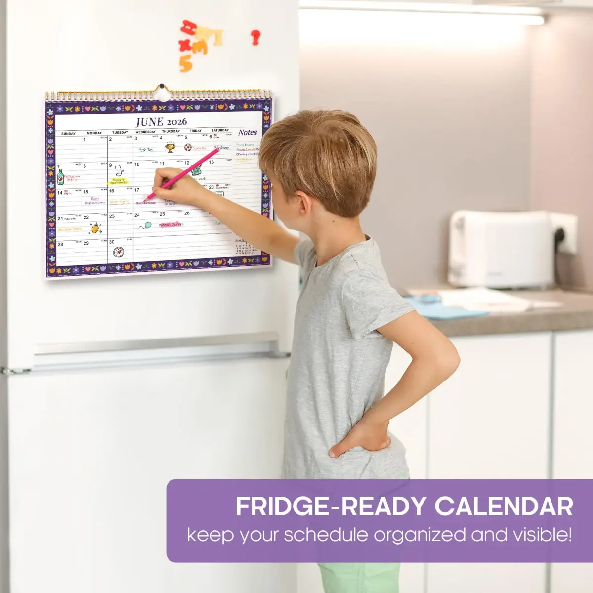 Taja 2026-2027 Wall Calendar 14.7" x 11.5" (36.8 cm x 29.2 cm) | 18-Month Floral Design - view 5