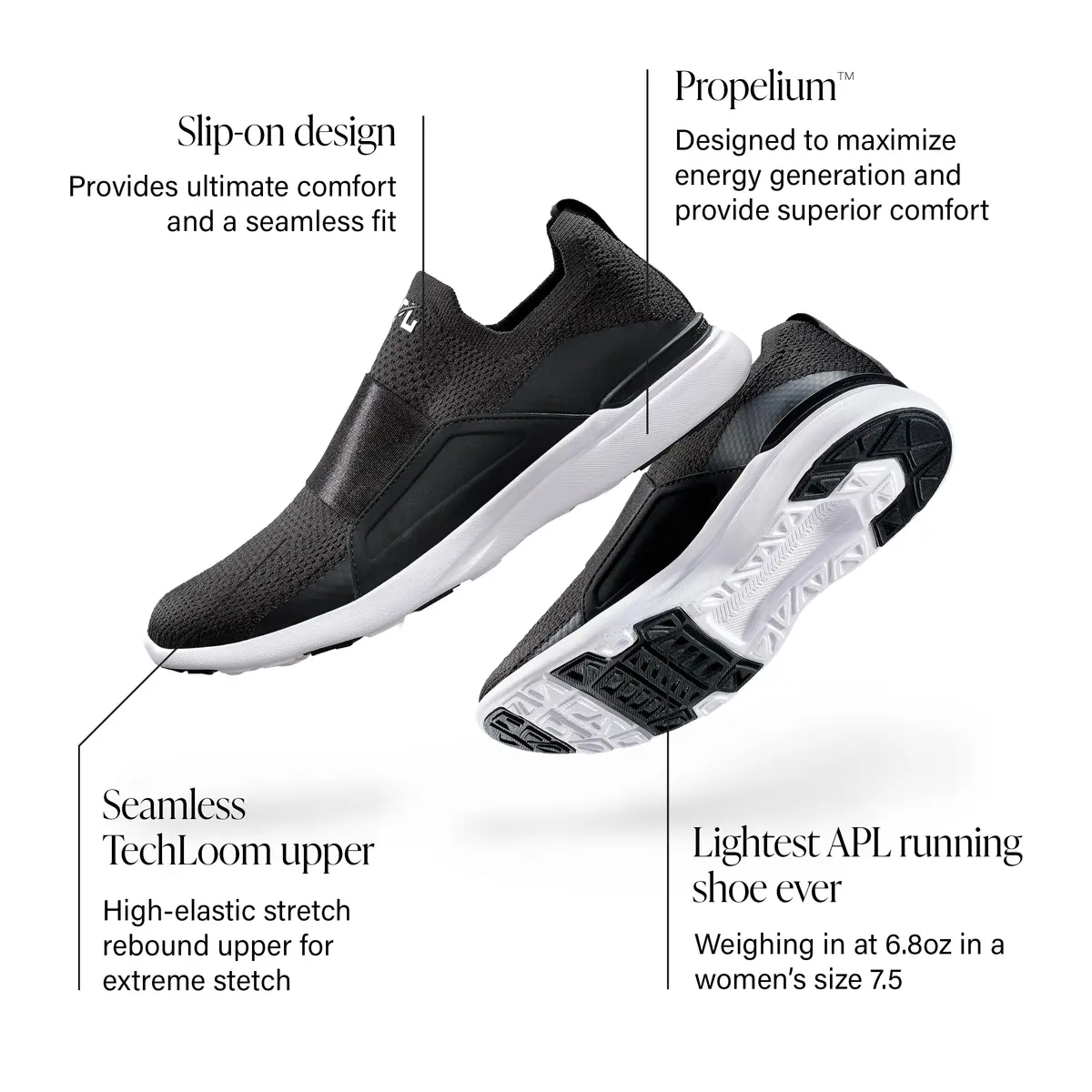 APL Women’s Techloom Bliss Running Shoes, Size 9.5 | Slip-On Comfort & Performance - view 2