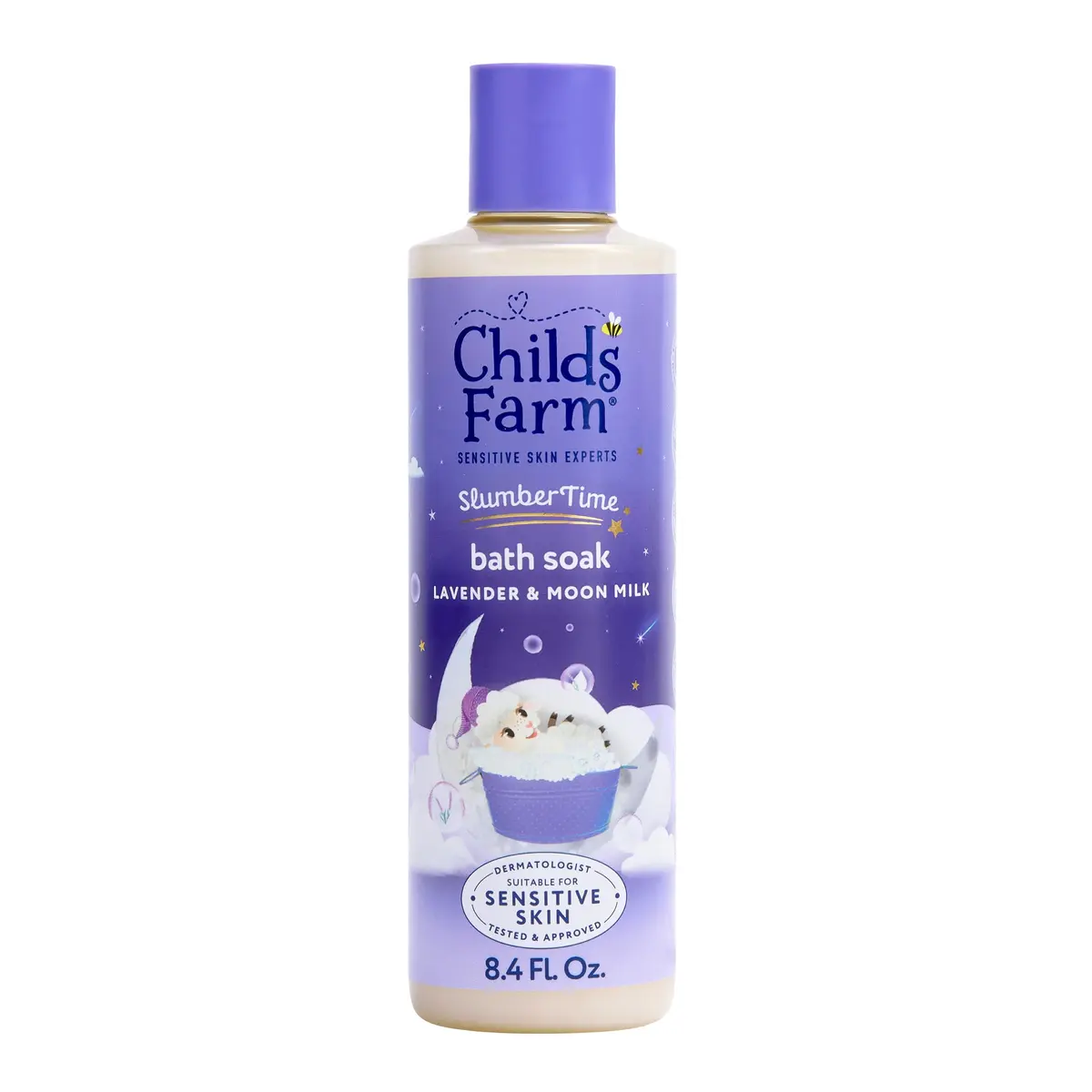 Childs Farm SlumberTime Bath Soak, Lavender & Moon Milk 250ml | Calming & Hydrating for Sensitive Skin - main product image