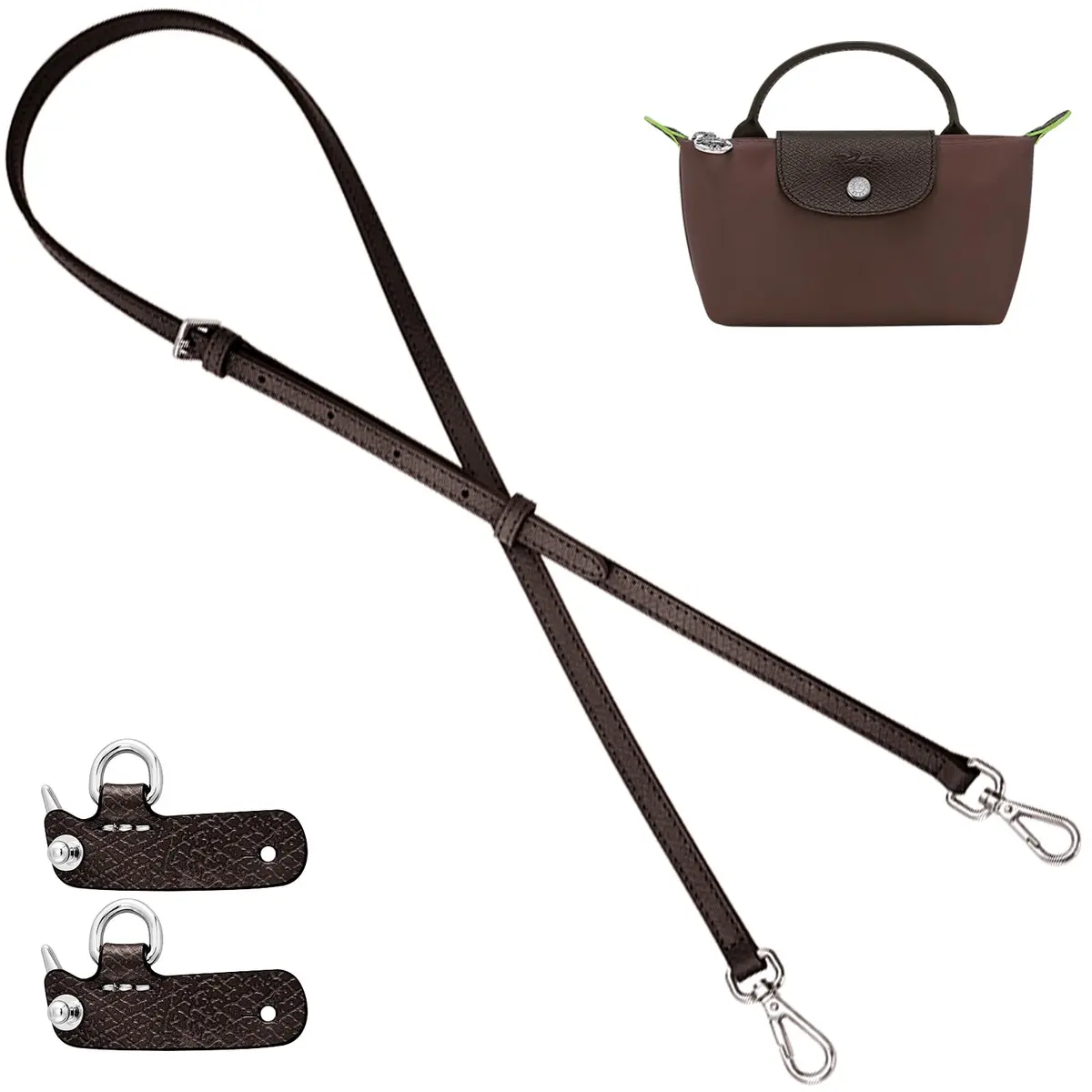 KIYOMIL Mocha Bag Leather Purse Strap Replacement Adjustable Crossbody Shoulder Straps 1.2cm (0.47in) | Genuine Leather, 94-124cm Length - view 2