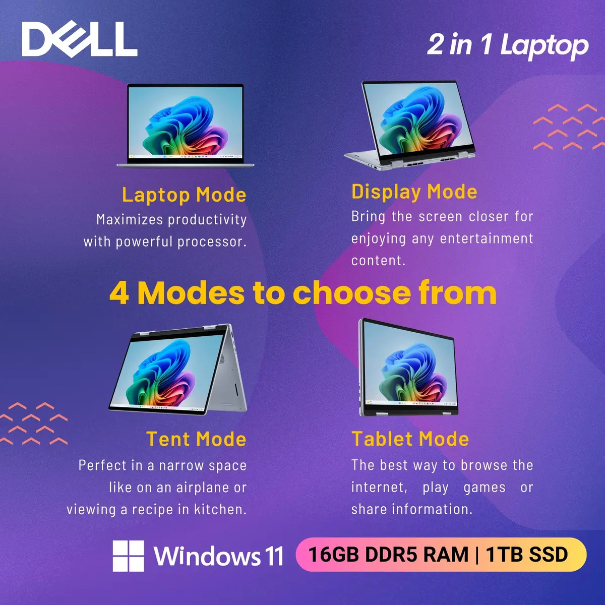 Dell 14 Plus 2-in-1 AI Ready Laptop, 14" 2K Touchscreen, Core Ultra 7 256V(>i9-12900K), Copilot+ PC, Backlit Keyboard, WiFi 7, Thunderbolt 4, Windows 11 Home, Ice Blue, 16GB DDR5, 1TB SSD - view 5