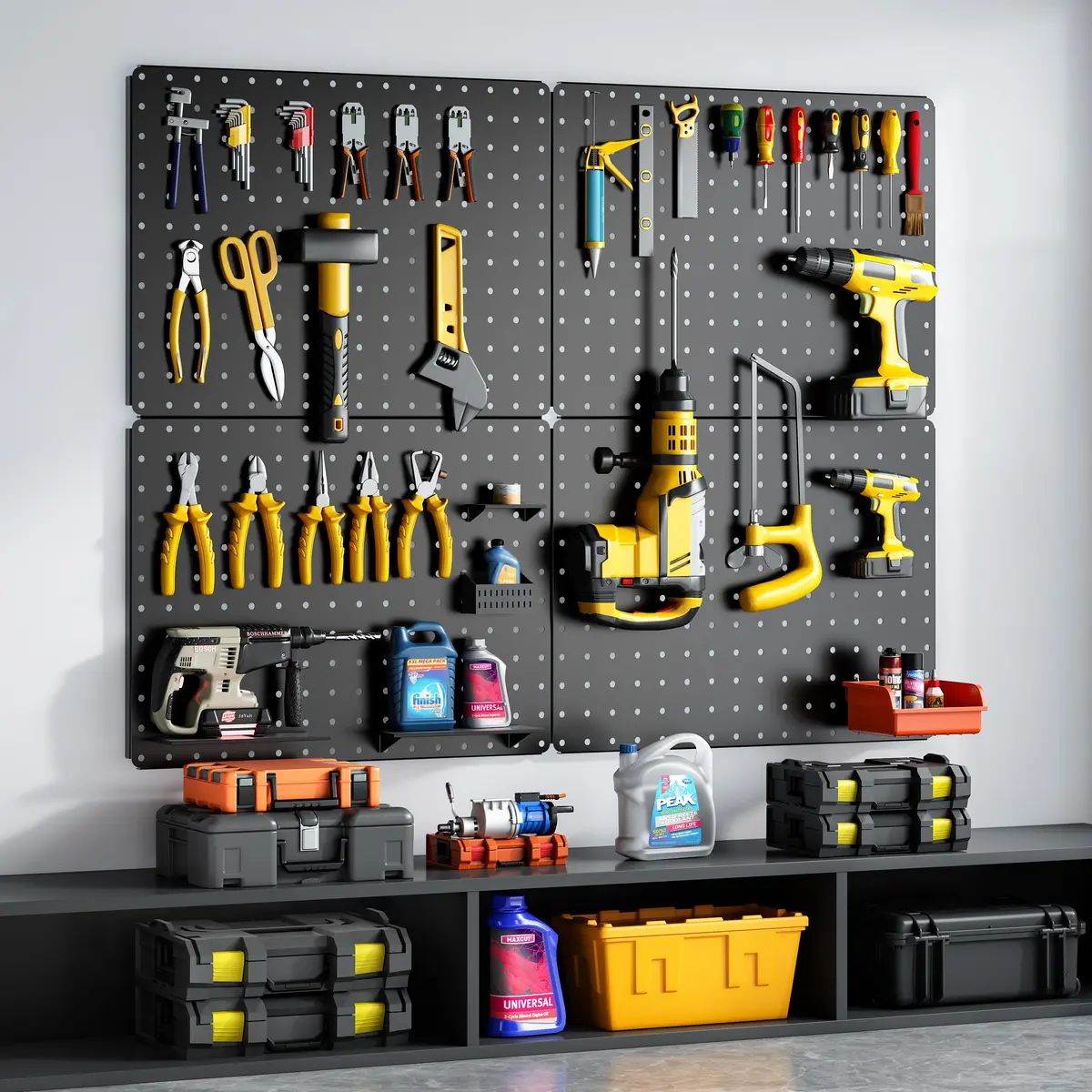 Hogurity Metal Peg Board 4 Pack 12"×16" Heavy Duty Wall Panels | Versatile Tool Organizer for Garage & Workshop - view 6
