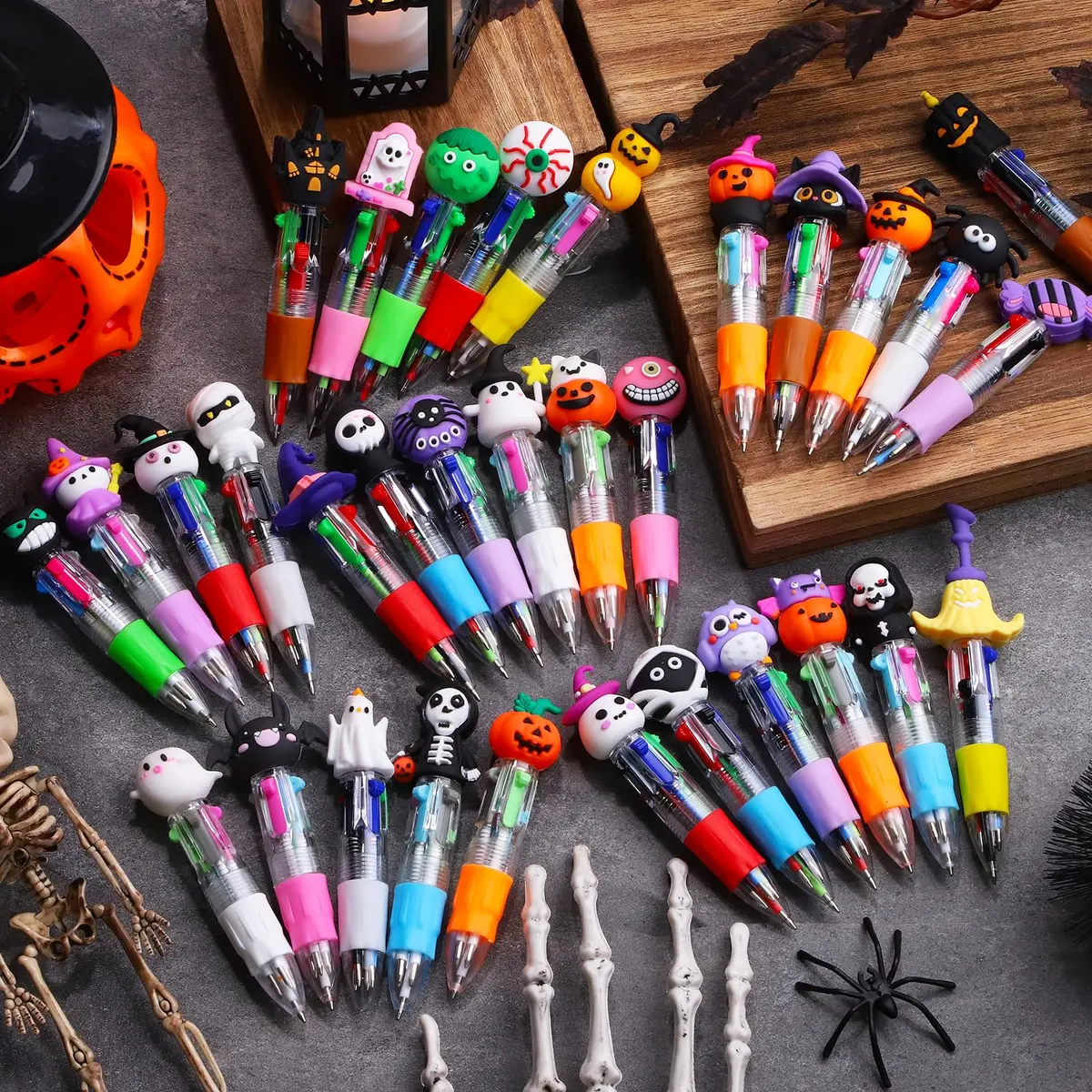 CZWZ 32Pcs Mini Multicolor Pens in One 4-in-1 | Fun Halloween Gift for Kids & Students - view 4