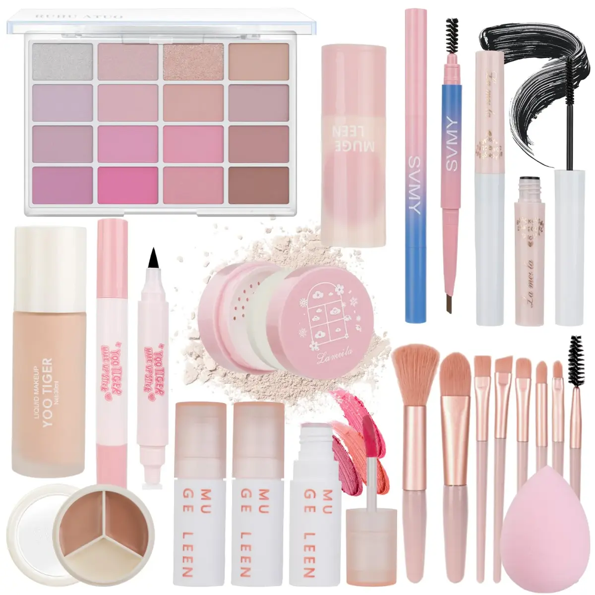 MONRUEVT All-in-One Makeup Kit for Women & Teens | 16-Shade Eyeshadow Palette, Foundation, Brushes & More - main product image