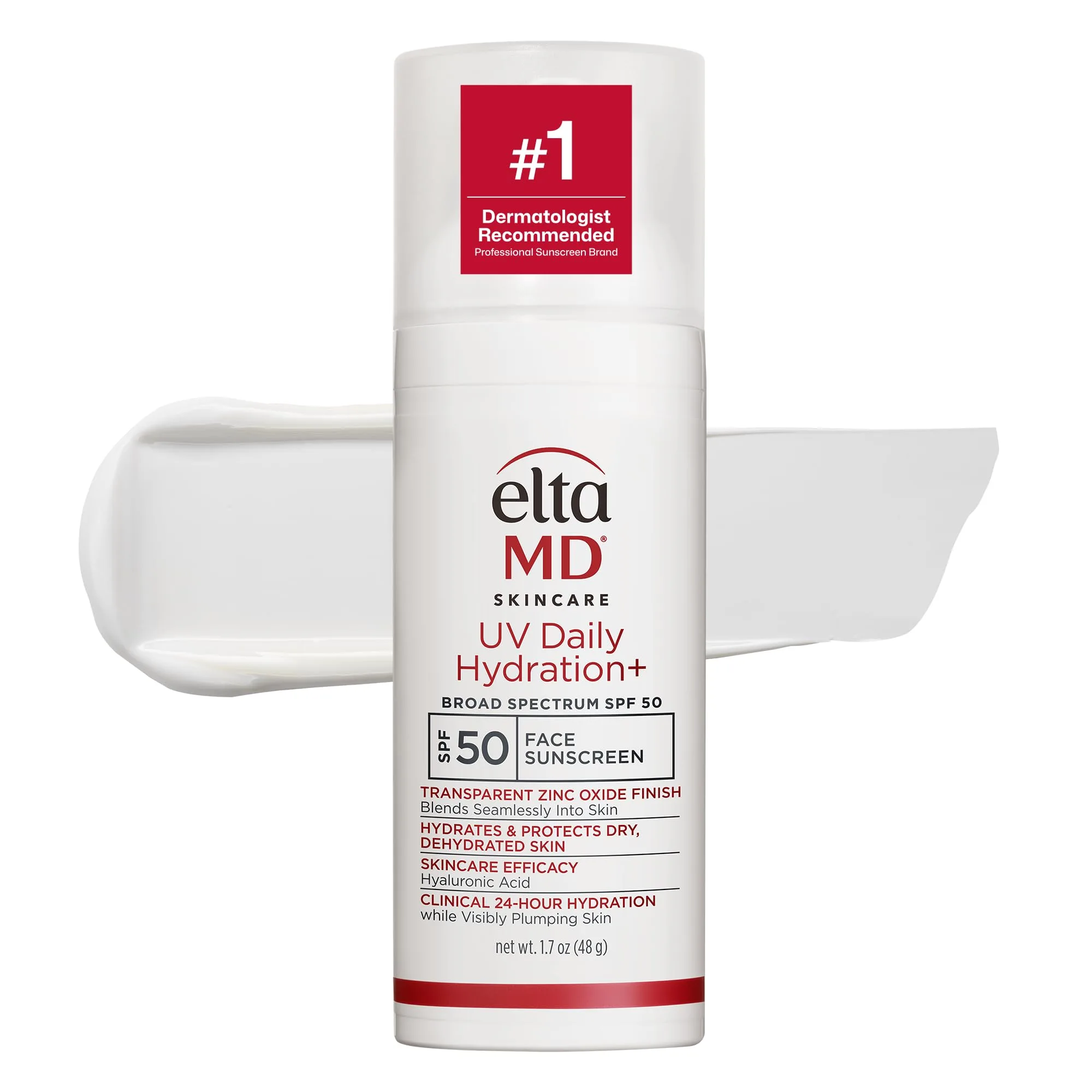 EltaMD UV Daily Hydration+ SPF 50 Face Sunscreen Moisturizer with Hyaluronic Acid, 1.7 oz (50 ml) | Dermatologist Trusted Daily Sun Protection - main product image