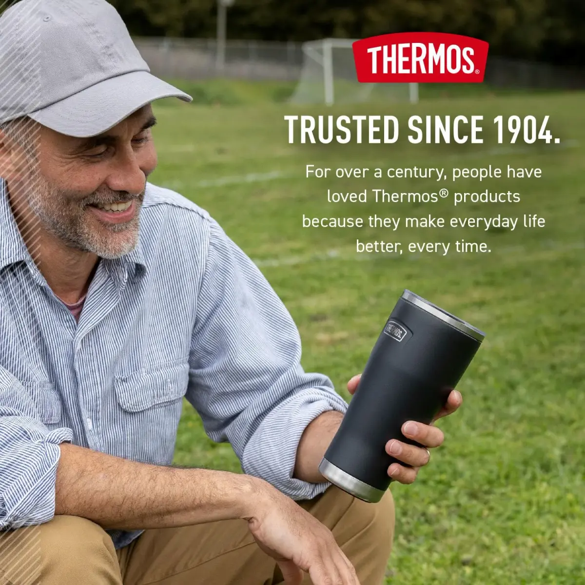 THERMOS Icon Series Stainless Steel Tumbler with Slide Lock, 532ml (18 Ounce), Mystic Navy | Keeps Drinks Hot or Cold for Hours - view 7