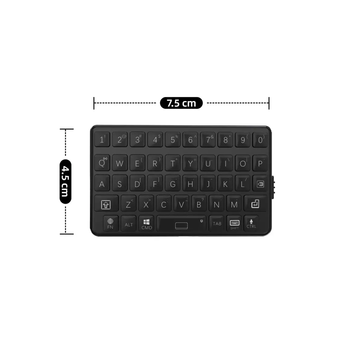 EXknight Mini Bluetooth Keyboard - Retro Clicky Style, Black | Compact Wireless Mechanical Keyboard for Tablets & Phones - view 3