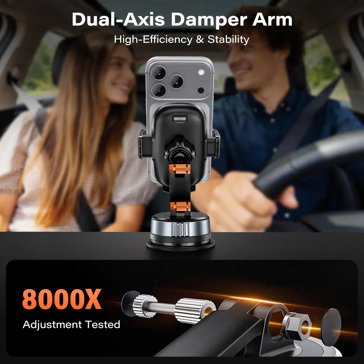 APPS2Car Phone Holder for Car Dashboard & Windshield | Twist-Gel-Lock Suction, 360° Rotation, Heavy-Duty Compatibility - view 6