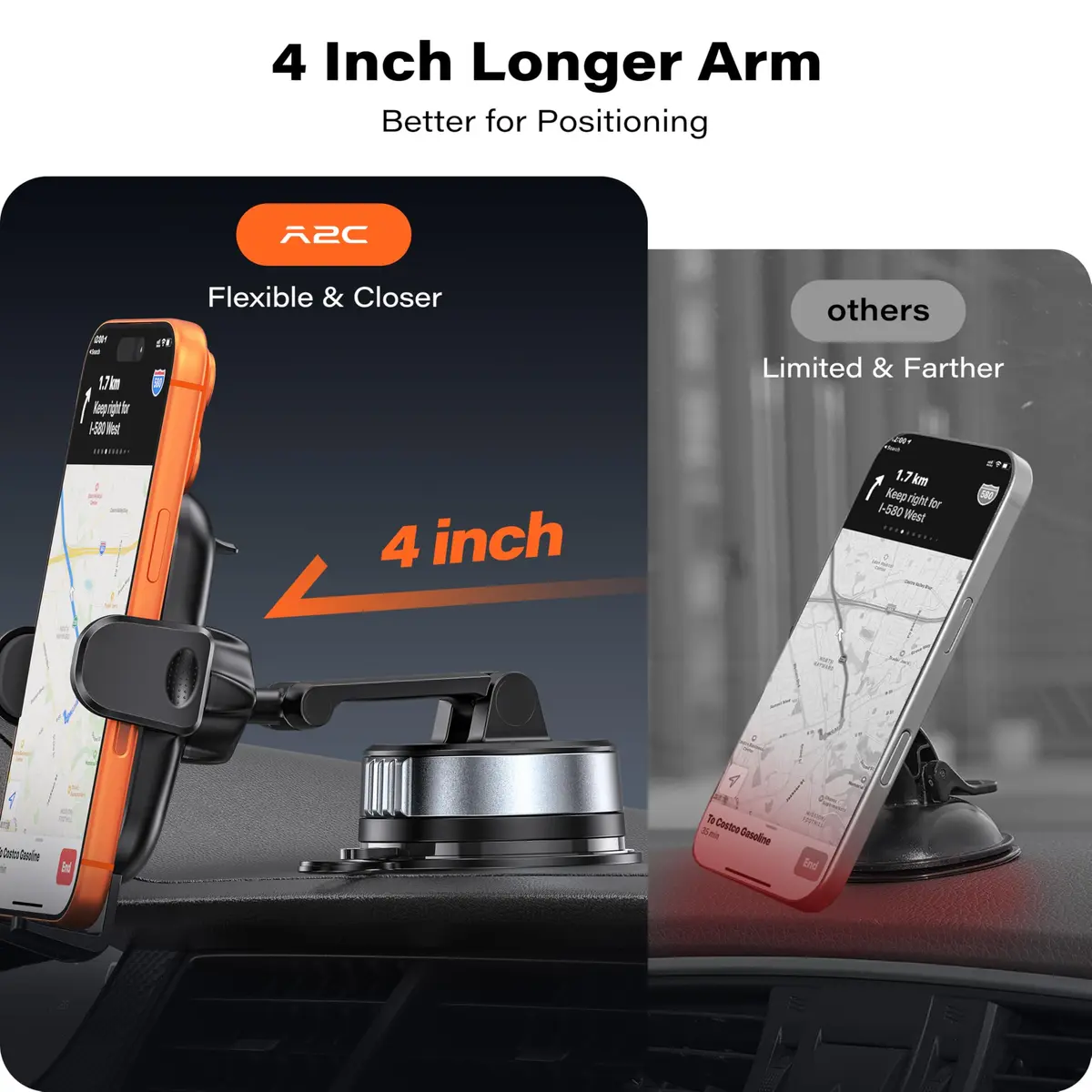 APPS2Car Phone Holder for Car Dashboard & Windshield | Twist-Gel-Lock Suction, 360° Rotation, Heavy-Duty Compatibility - view 7