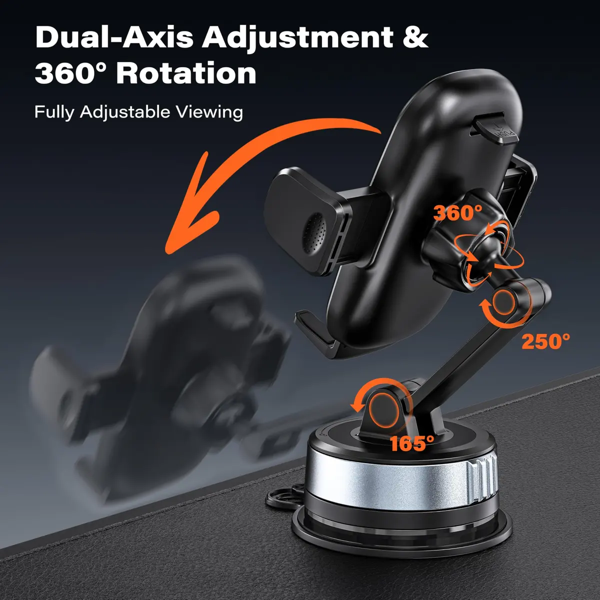 APPS2Car Phone Holder for Car Dashboard & Windshield | Twist-Gel-Lock Suction, 360° Rotation, Heavy-Duty Compatibility - view 8