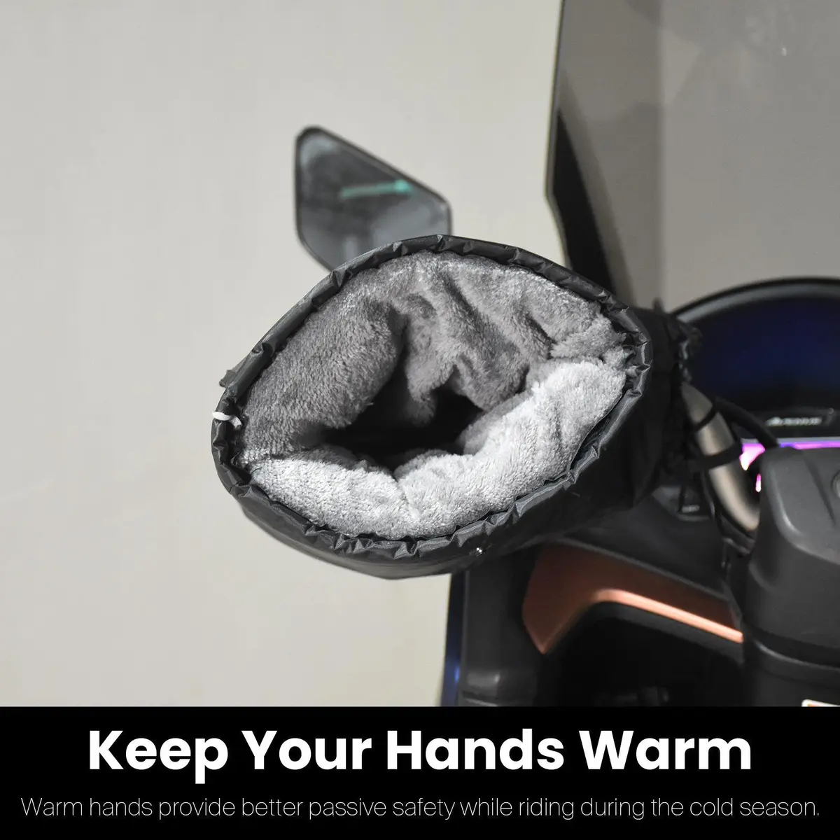 Sparkmods Motorcycle Handlebar Muffs Gloves Riding Cycling Mitten X-Large | Windproof Waterproof Hand Covers - view 3