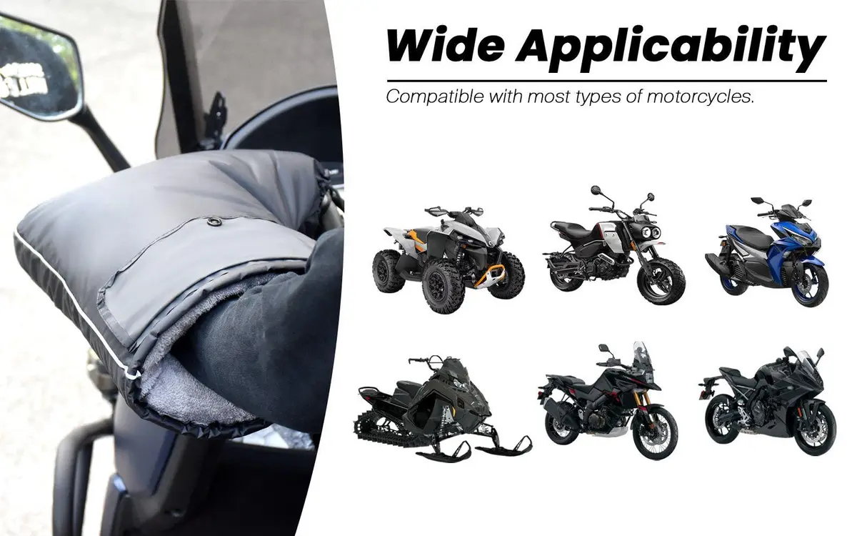 Sparkmods Motorcycle Handlebar Muffs Gloves Riding Cycling Mitten X-Large | Windproof Waterproof Hand Covers - view 4