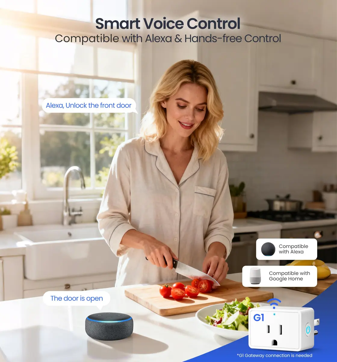 Veise VE017-K Fingerprint Smart Front Lock with Knob Set | APP, Matte Black, IP55 Weather Resistant - view 8