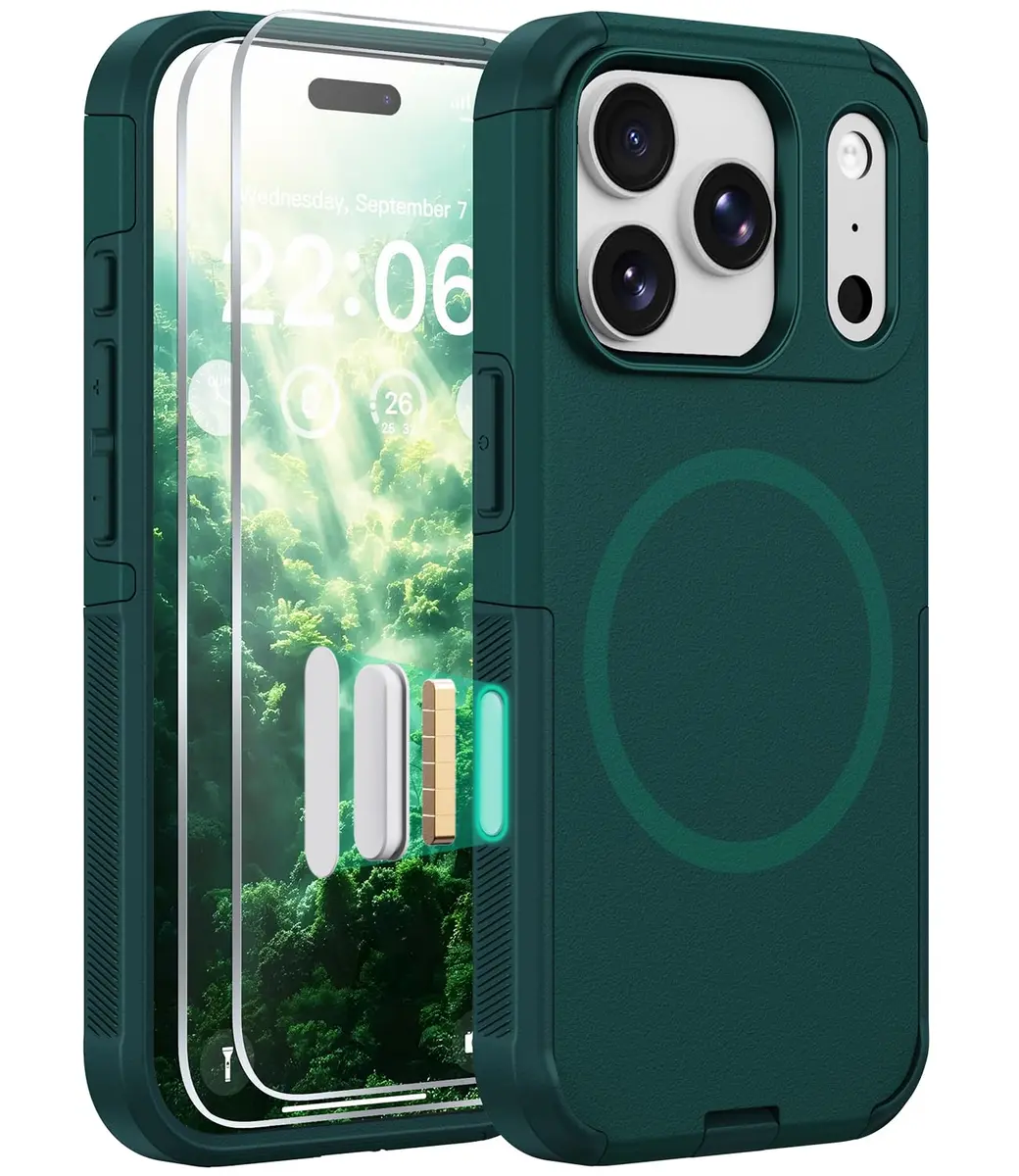 Diverbox MagSafe Rugged Case for iPhone 17 Pro & 18 Pro, Dark Green | Military Drop-Grade Protection - main product image