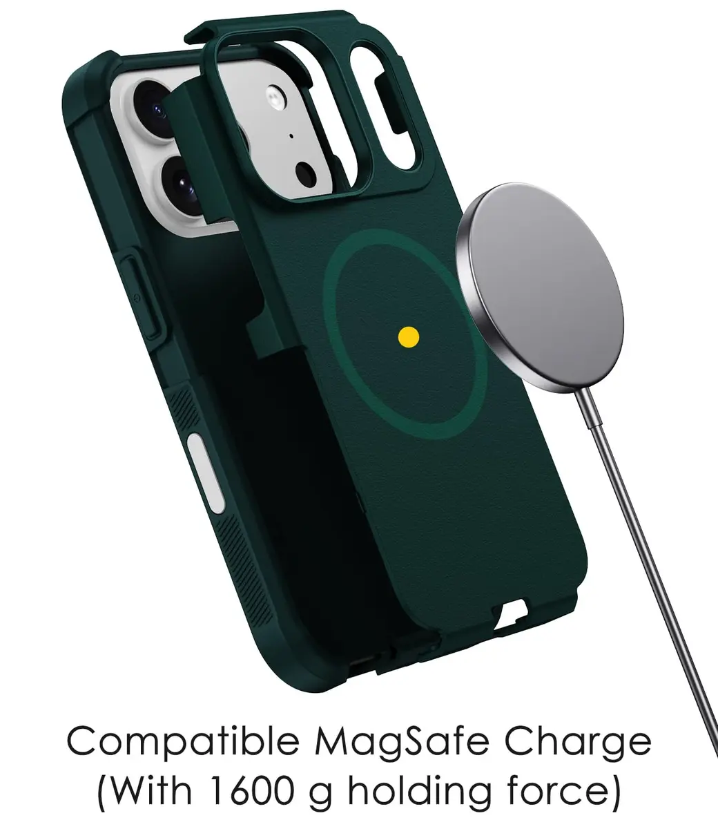 Diverbox MagSafe Rugged Case for iPhone 17 Pro & 18 Pro, Dark Green | Military Drop-Grade Protection - view 5