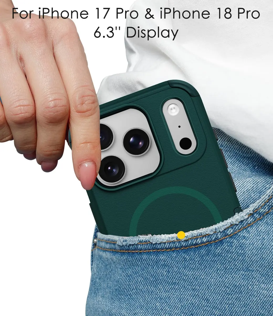 Diverbox MagSafe Rugged Case for iPhone 17 Pro & 18 Pro, Dark Green | Military Drop-Grade Protection - view 6