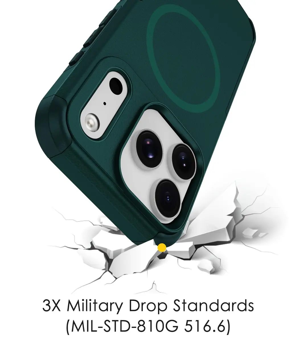 Diverbox MagSafe Rugged Case for iPhone 17 Pro & 18 Pro, Dark Green | Military Drop-Grade Protection - view 3