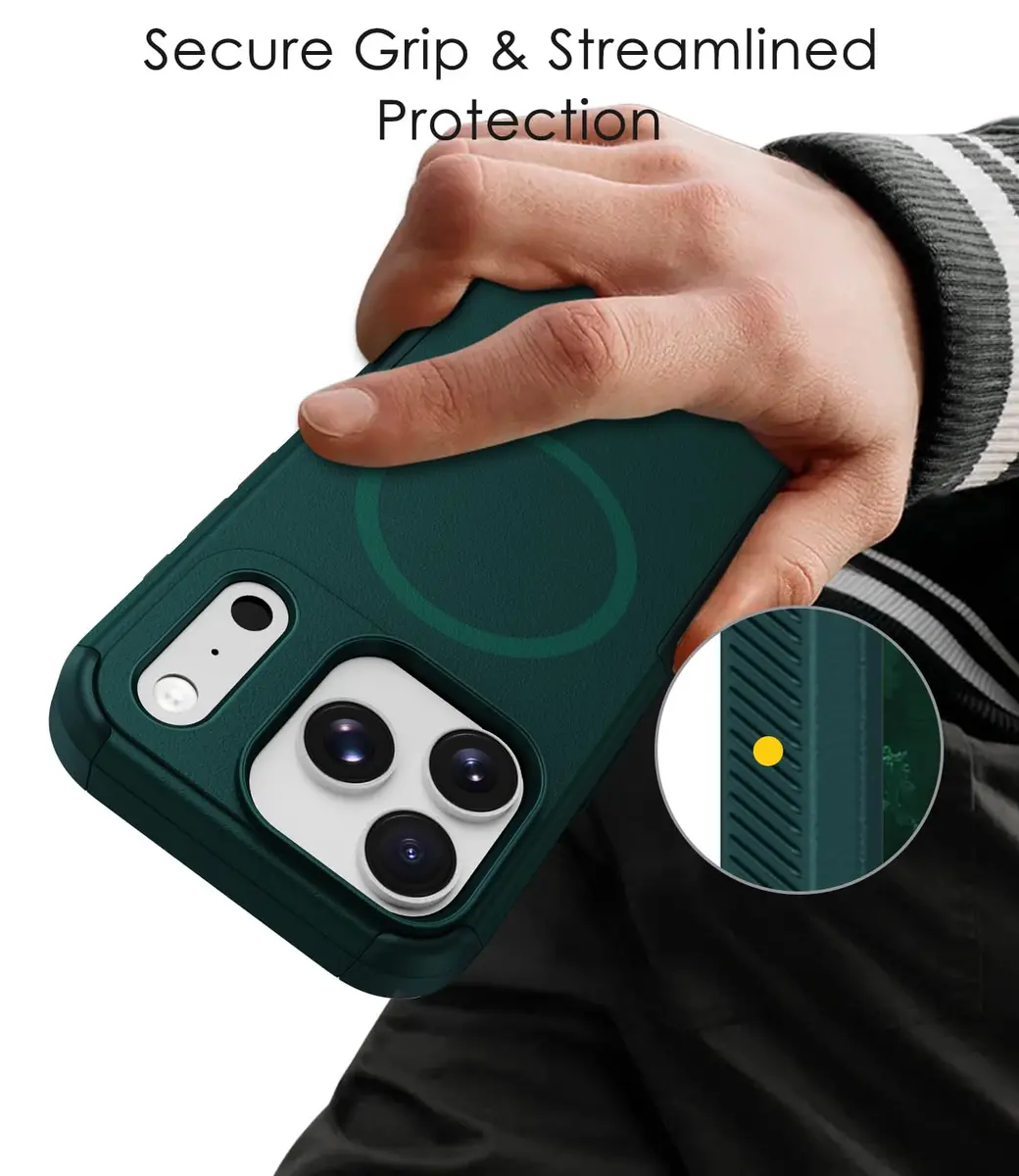 Diverbox MagSafe Rugged Case for iPhone 17 Pro & 18 Pro, Dark Green | Military Drop-Grade Protection - view 4