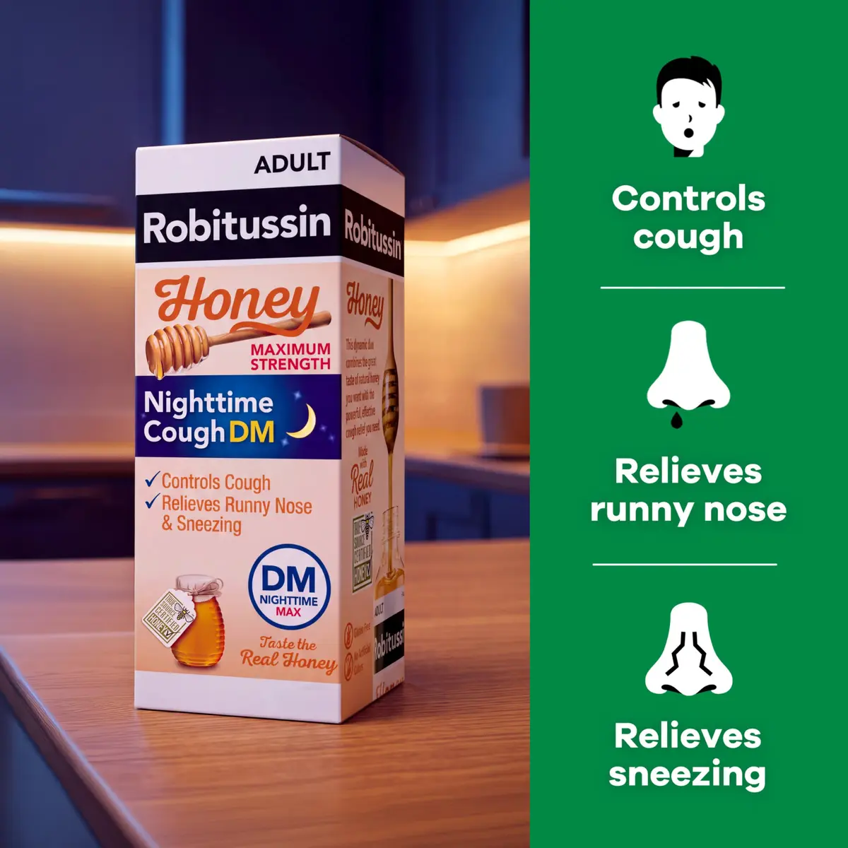 Robitussin Honey DM Max, Day & Night Formulas, 8 fl oz | Honey Flavored Cough & Congestion Relief for Adults & Children 12+ - view 4
