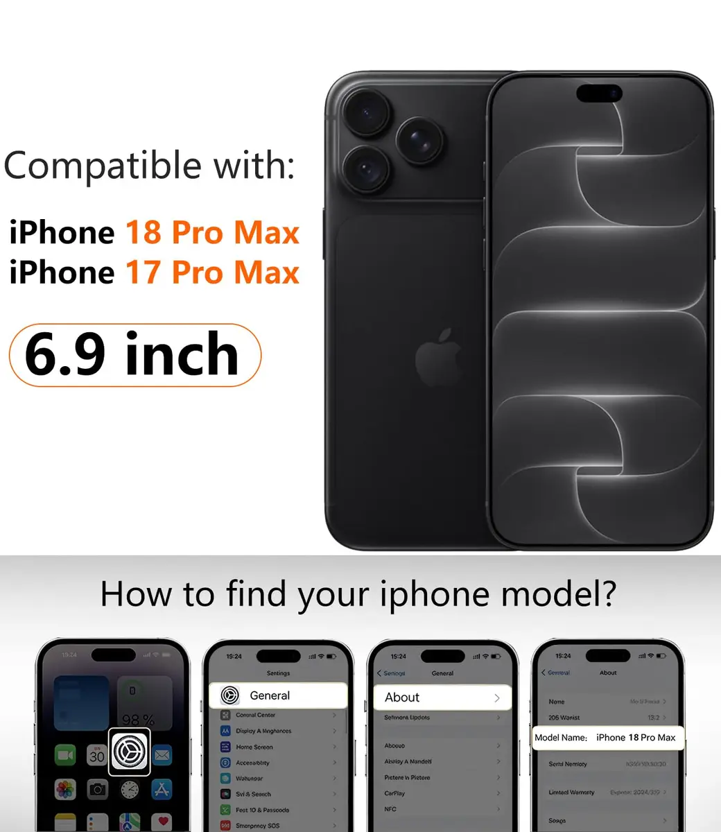 Diverbox Black Case for iPhone 17 Pro Max & 18 Pro Max | Military Grade Drop Protection, MagSafe Compatible - view 2