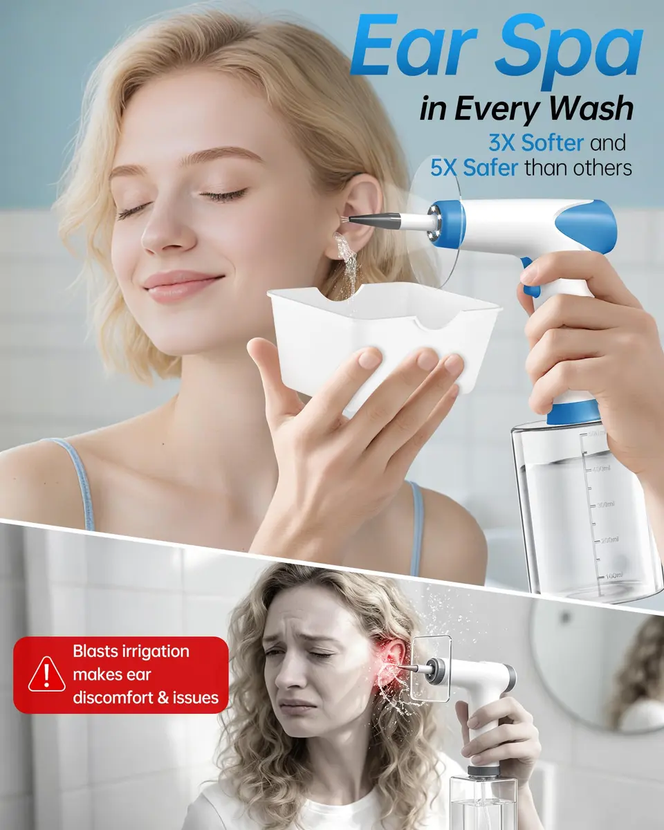 Featjoy Electric Ear Wax Removal Kit with 12 Modes & Real-Time Temp Display | 500ml Water Tank - view 3