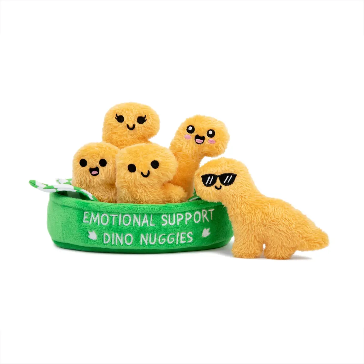 Relatable Emotional Support Dino Nuggies Plush Set with Basket | ASTM-Tested Toy Figure - main product image
