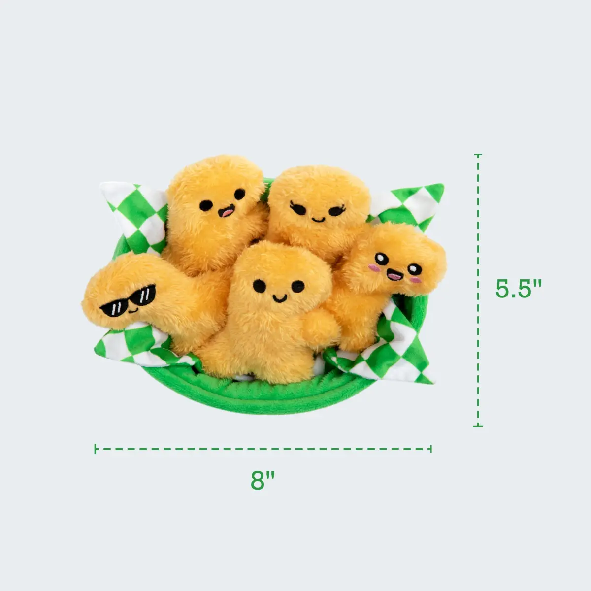 Relatable Emotional Support Dino Nuggies Plush Set with Basket | ASTM-Tested Toy Figure - view 4