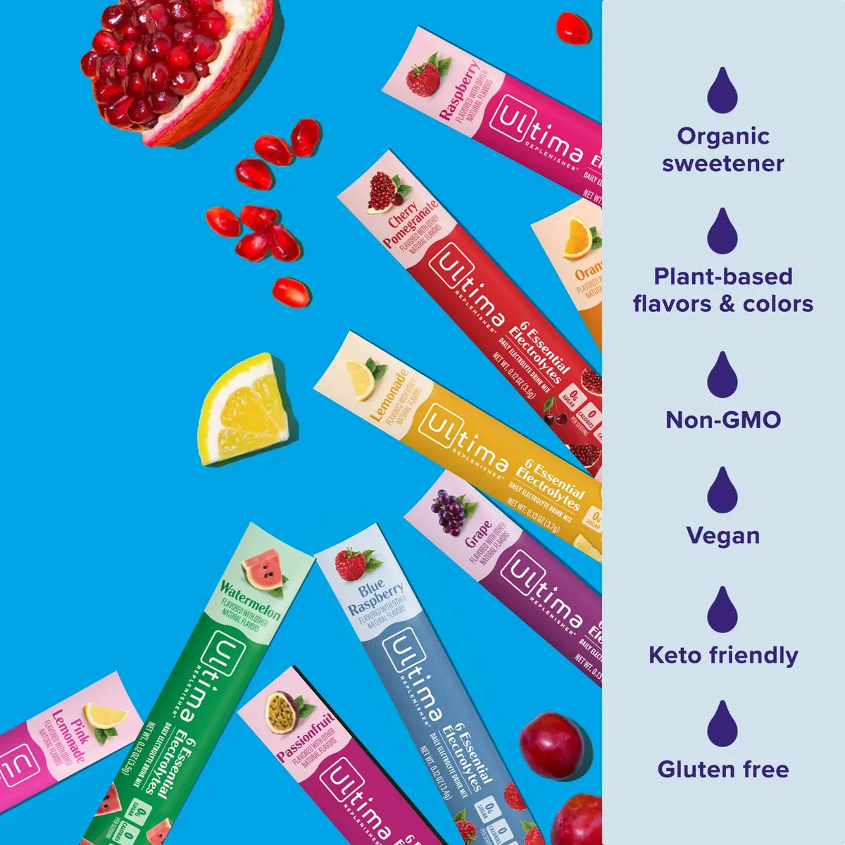 Ultima Replenisher Ultimate Variety Electrolyte Packets, 36 Stickpacks | Sugar-Free Hydration with 6 Key Electrolytes & Minerals - view 4