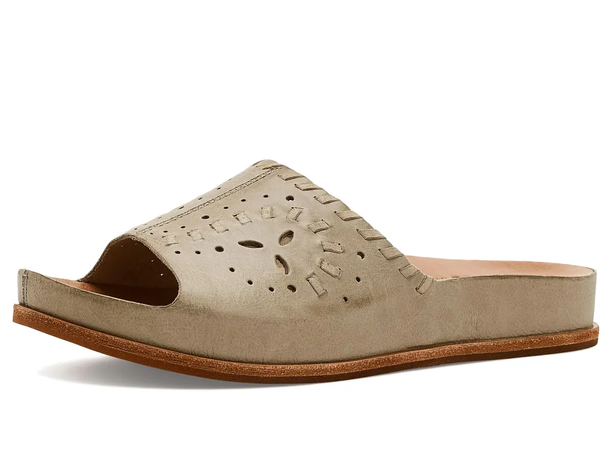 BORN Tutsi Woven Sandal Light Green 11 US | Retro-Chic Platform with Leather & Microfiber - main product image