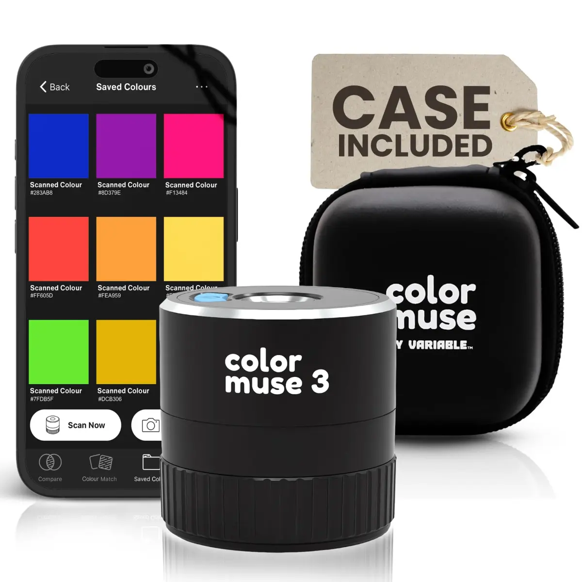 COLOR MUSE 3 Portable Color Matching and Paint Scanner Device with Case | Wireless Digital Colorimeter Sensor for Accurate Color - main product image