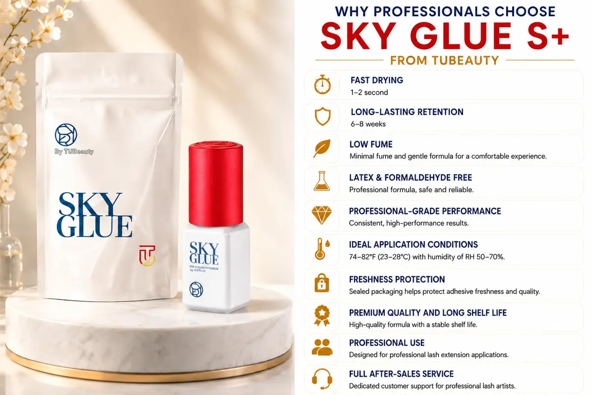 TUBeauty Sky Glue S+ Eyelash Extension Adhesive 5ml (0.17 Fl Oz) | Fast Drying 1-2s, 6-8 Weeks Retention - view 3