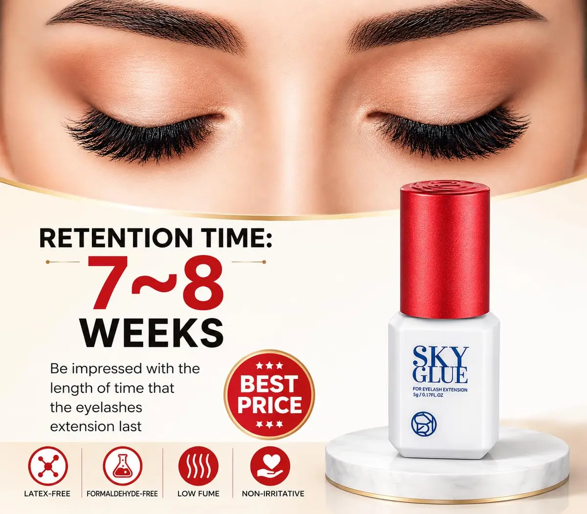 TUBeauty Sky Glue S+ Eyelash Extension Adhesive 5ml (0.17 Fl Oz) | Fast Drying 1-2s, 6-8 Weeks Retention - view 4