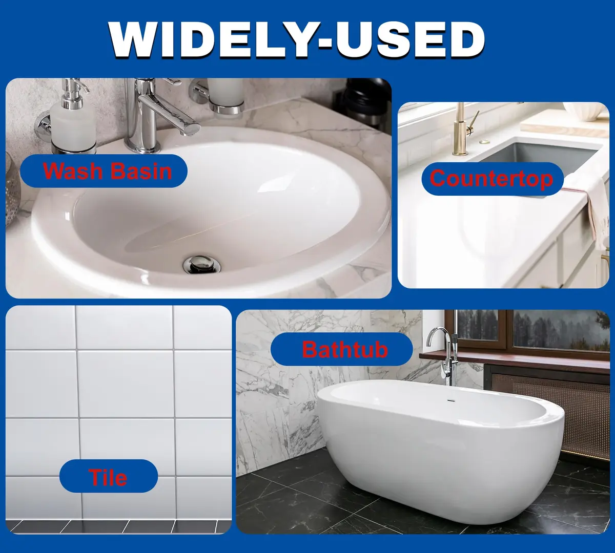 YumCraft Tub Tile Refinish Kit 1000g (35 Oz) White Paint Tools Bathroom Kitchen Resurfacing | Durable Waterproof Coating for Tubs, Tiles, Sinks & Countertops - view 5